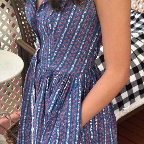 Lanz Originals Vintage Blue Patterned Dress - Picture 9 of 10